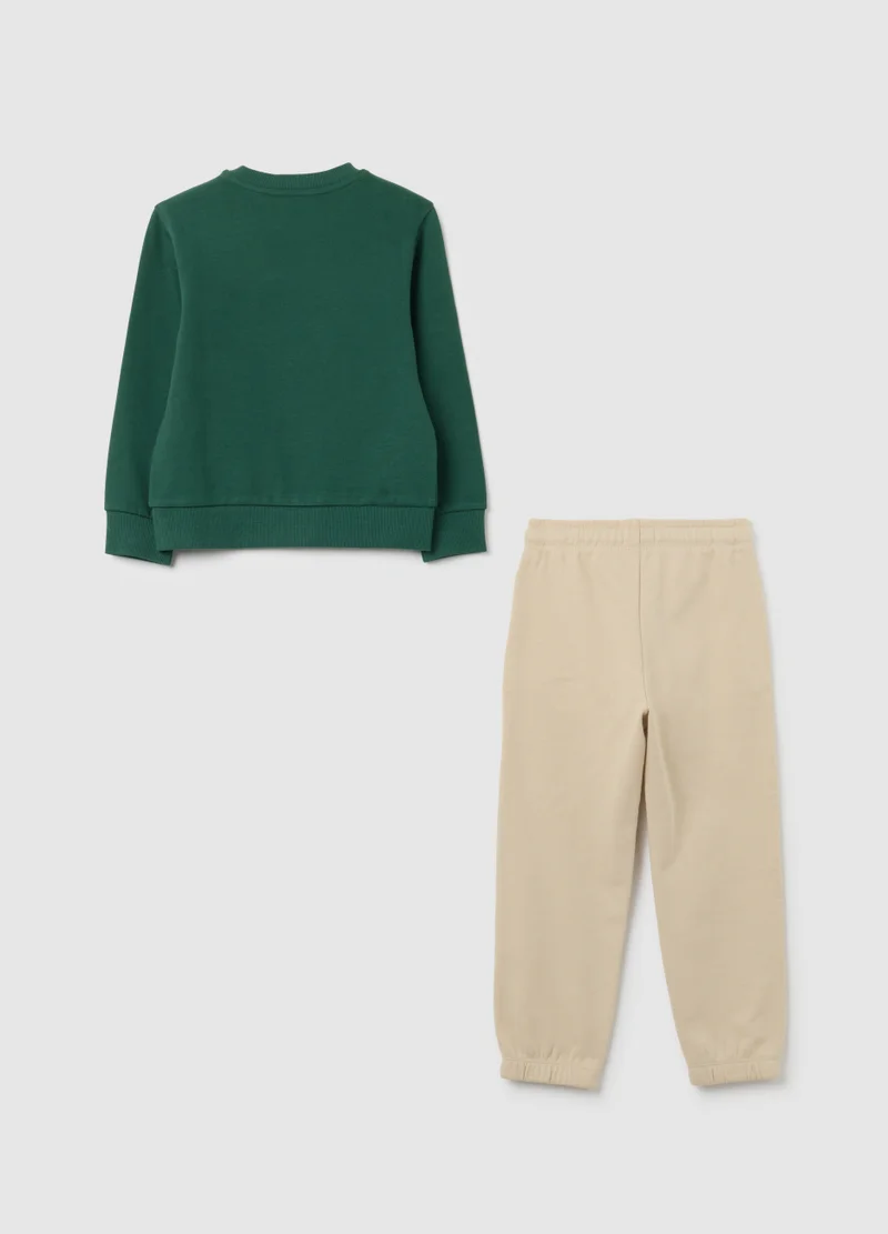 او في اس GREEN REGULAR FIT PURE COTTON KIDS SET