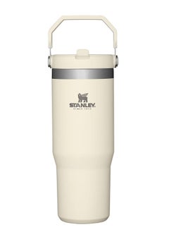 STANLEY IceFlow Stainless Steel Tumbler with Straw - Vacuum Insulated Water Bottle for Home, Office or Car - Reusable Cup with Leak-Resistant Flip Straw, Keeps Drinks Cold for 12 Hours or Iced for 2 Days, 30 oz Cream