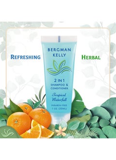 BERGMAN KELLY Round Soap Bars 2In1 Shampoo & Conditioner 2Piece Set (Tropical Waterfall 1 Oz Each 100 Pc) Delight Your Guests With Revitalizing & Refreshing Sanitary Toiletries & Hotel Amenities  - Image 5