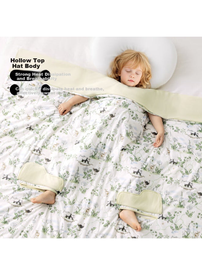 Ouyun Children's Anti-kick Quilt Hugging Baby Sleeping Bag Summer Silk Cool Feeling Air Conditioning Quilt Panda; 120×100