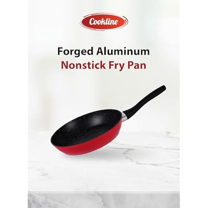 Cookline Forged Aluminum NonStick Fry Pan 28Cm Red Exterior Induction Compatible Heat Resistant Handle - Image 2