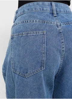 Ginger Mid Rise Flared Jeans With Pleat Detail  - Image 5