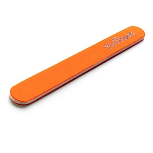 TRITON Professional Double Sided Nail Filer/Emery Board/Buffer/Polisher, Reusable Hard File Washable Manicure Pedicure Tool for Home and Salon, Orange - Image 1