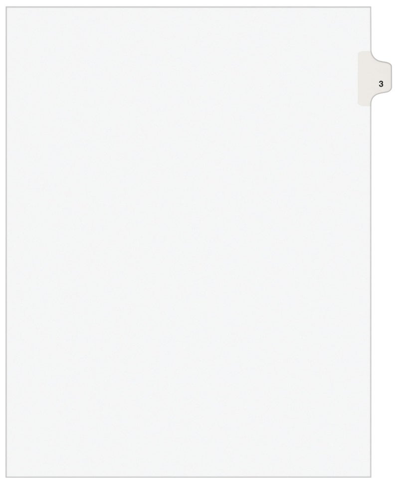 Avery Individual Legal Exhibit Dividers, Avery Style, 3, Side Tab, 8.5 x 11 inches, Pack of 25 (11913) - Image 1