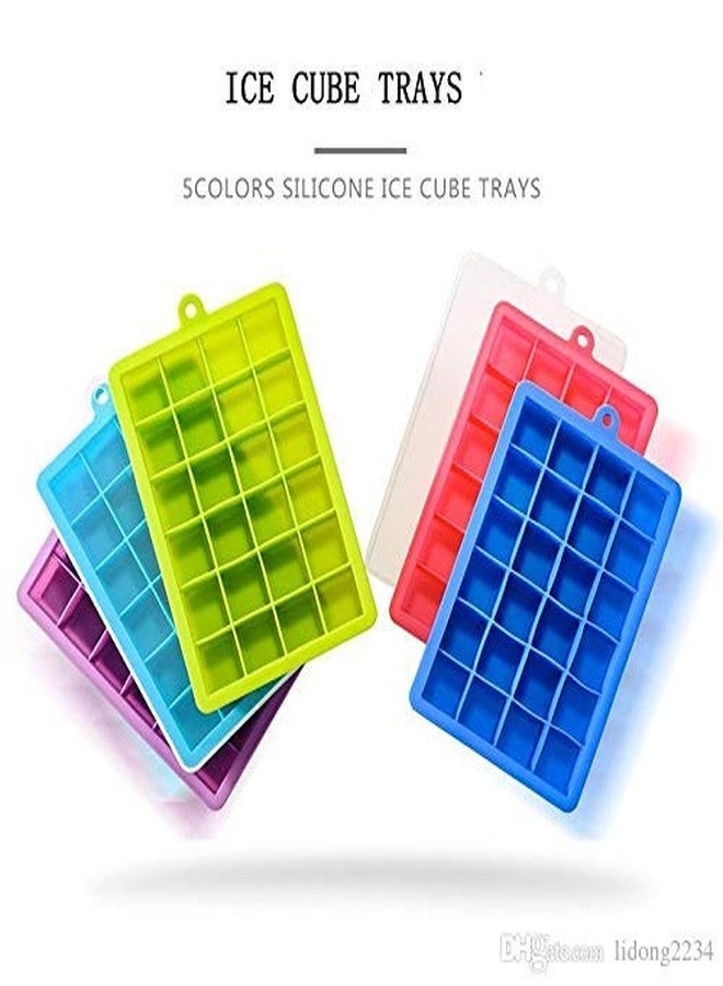 Birud Ice Trays for Freezer Silicone 24 Ice Cube Hot Silicone Freeze Mold Bar Pudding Jelly Chocolate Maker Mold Box Cold Drinking-Multi Colour - Image 3