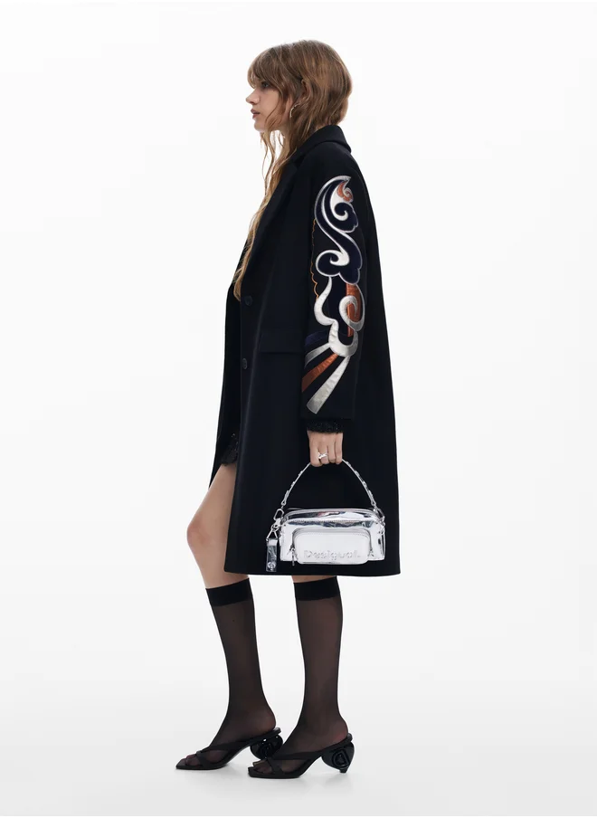 DESIGUAL Coat With Printed Sleeves