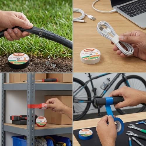 Mario PVC Insulation Electrical Tape – Multicolour Pack of 30 | 15mm x 6M | Strong Adhesion & Durable Electrical Tape - Image 4