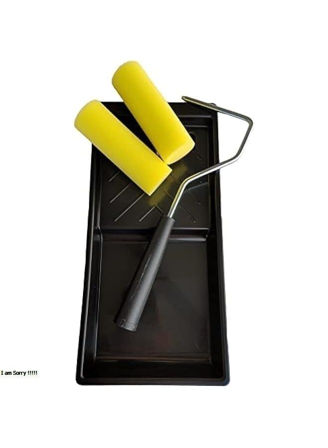 Green Tiger Professional Painting Kit with Drip Tray, Aluminium Handle and Two Replacement Sponge Rollers, Walls, Doors, Wood Interior and Exterior Walls - Image 2