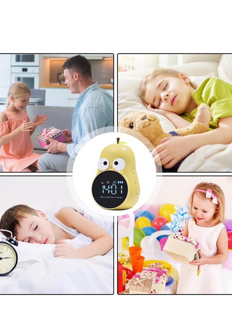 Generic - Kids Alarm Clock for Girls Pear Alarm Clock to Wake Alarm Clock for Kids Sleep Training Clock with Night Light and Sleep Sound Machine for Toddlers Boys Girls Teens Bedrooms - Image 1