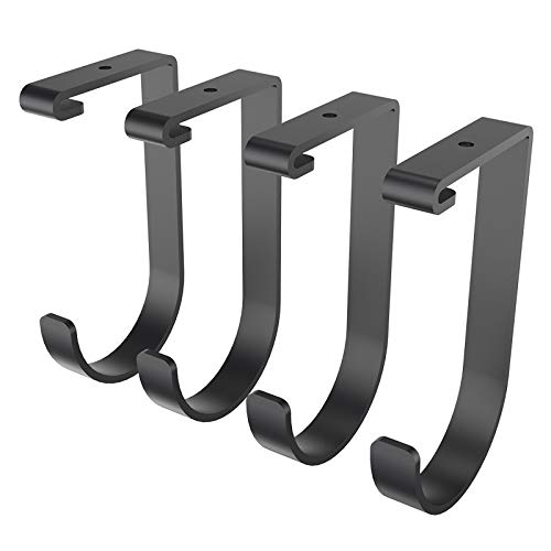 FLEXIMOUNTS 4 Pack Add On Storage Flat Hook Accessory for Garage Ceiling Rack and Wall Shelving, Max Weight Capacity up to 50lbs, Black - Image 1