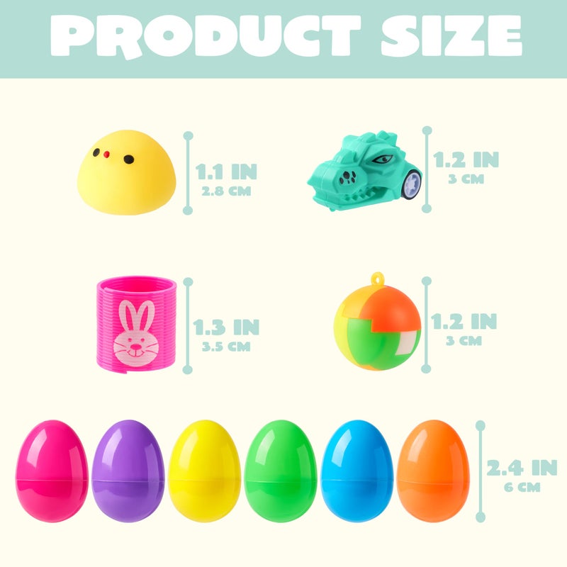 JOYIN 100Pcs Prefilled Easter Eggs with Assorted Toys, Prefilled Easter Eggs with Toys, Easter Basket Stuffers for Kids, Easter Egg Hunt, Toddler Easter Basket Stuffers - Image 4