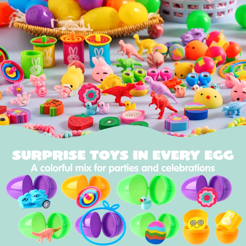 JOYIN 100Pcs Prefilled Easter Eggs with Assorted Toys, Prefilled Easter Eggs with Toys, Easter Basket Stuffers for Kids, Easter Egg Hunt, Toddler Easter Basket Stuffers - Image 5
