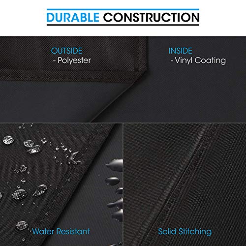 Unicook Square Fire Pit Cover 38 Inch, Heavy Duty Waterproof Fire Table Cover, Outdoor Firepit Protector with Drawstring and Handles, All Weather Protection, Black - Image 5