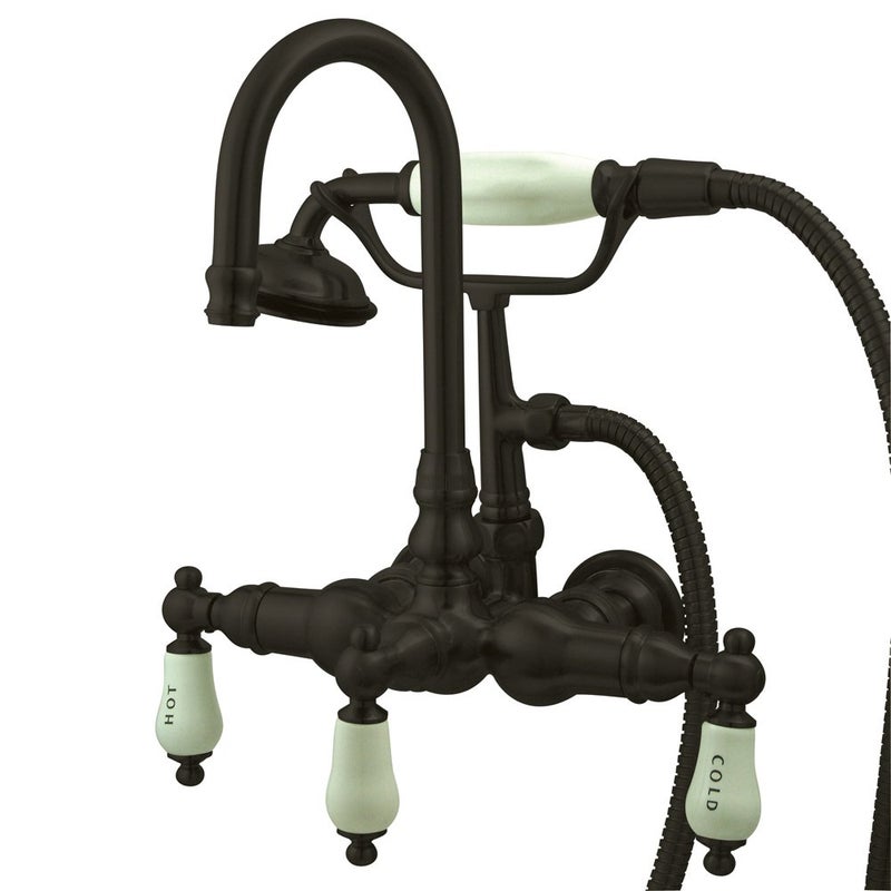 Elements of Design St. Louis DT0075CL Wall Mount Clawfoot Tub Filler with Hand Shower, Oil Rubbed Bronze - Image 3