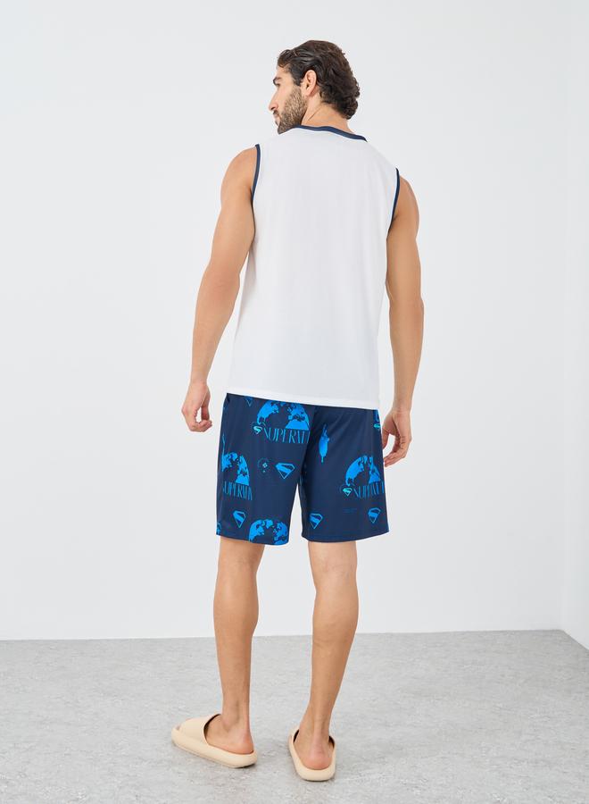 ستايلي طقم شورت وتيشيرت بطبعة شعار سوبرمان - Image 4