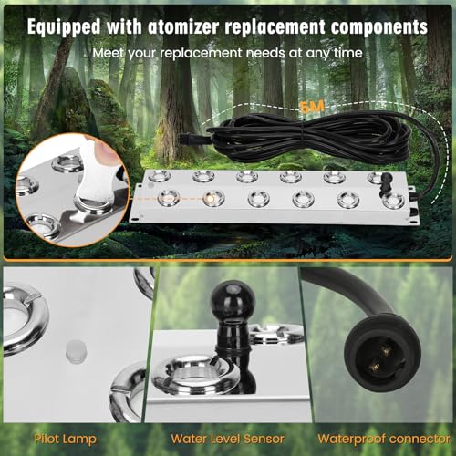 Beendou Ultrasonic Mist Maker Fogger 12 Head(9000ml/H), 110V 400W Power Water Proof Ultrasonic Mister, Ultrasonic Fogger Humidifier with Float, for Halloween Atmosphere, Vegetable Preservation, Landscape - Image 5