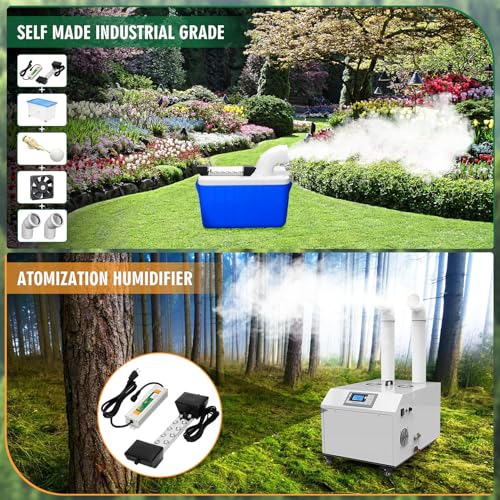 Beendou Ultrasonic Mist Maker Fogger 12 Head(9000ml/H), 110V 400W Power Water Proof Ultrasonic Mister, Ultrasonic Fogger Humidifier with Float, for Halloween Atmosphere, Vegetable Preservation, Landscape - Image 3