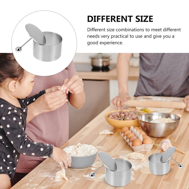 Stainless Steel Round Food Molds Set With 3 Pushers For Cold Dish Decoration And Shaping - Image 4