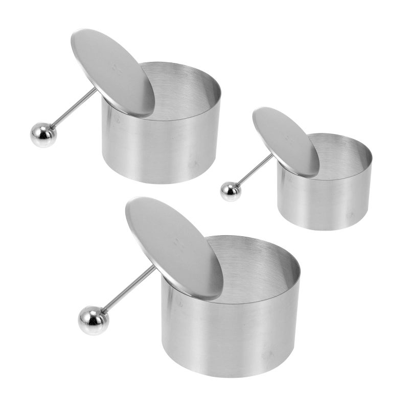 Stainless Steel Round Food Molds Set With 3 Pushers For Cold Dish Decoration And Shaping - Image 2