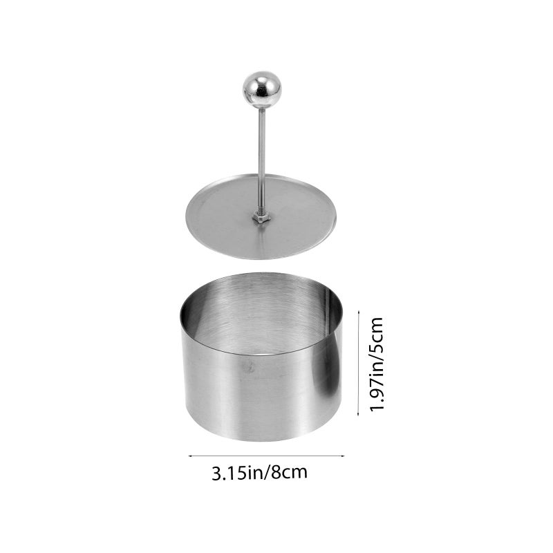 Stainless Steel Round Food Molds Set With 3 Pushers For Cold Dish Decoration And Shaping - Image 3