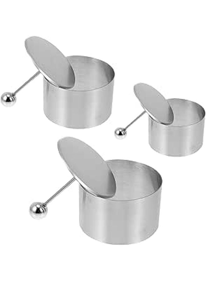 Stainless Steel Round Food Molds Set With 3 Pushers For Cold Dish Decoration And Shaping - Image 1