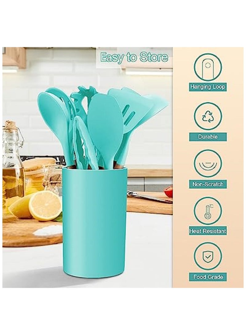 Silicone Cookware Set with Wooden Handle Perfect for Non-Stick and Heat Resistant Cookware - Image 1