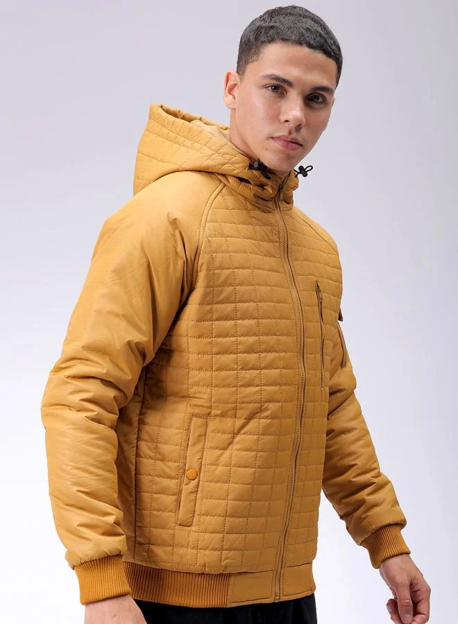 The Indian Garage Co Men Slim Fit Solid Puffer Jackets