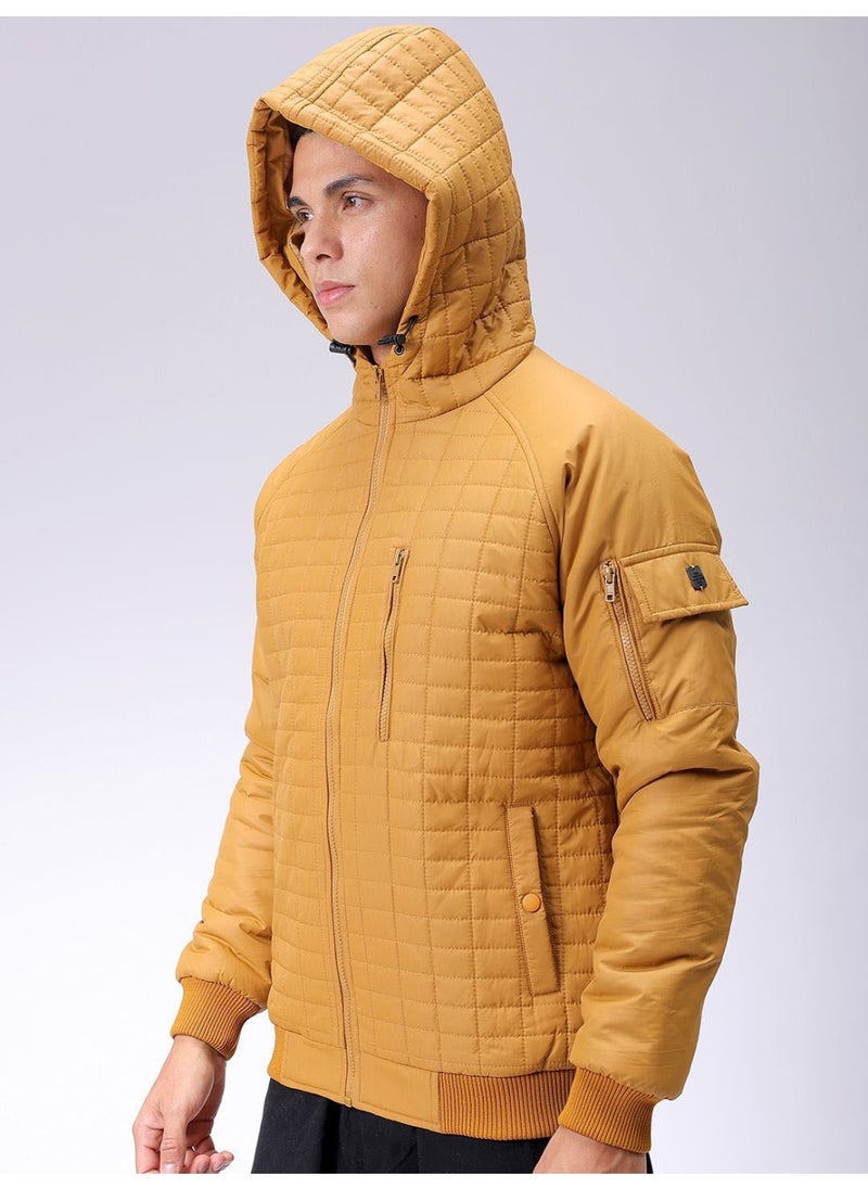 Mens Mustard Yellow Slim Fit Quilted Hooded Zipper Placket Side Pocket Winter Jacket - pzsku/ZACC23081DFA1299B7A46Z/45/_/1734685915/aadbc305-60cc-4f04-afa5-ac08d9fc61d0