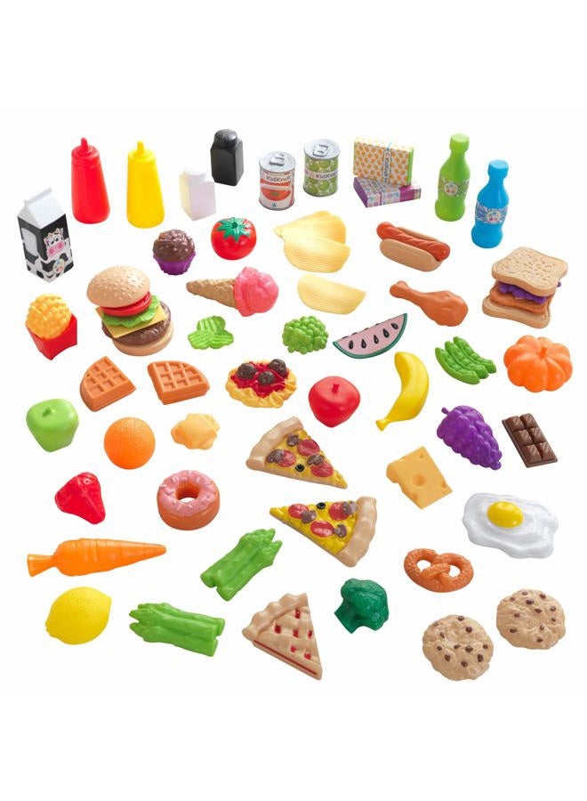 KidKraft 65-Piece Toy Food Set with Fruits and Vegetables, Pretend Play Food Set, Accessory for Kids' Kitchen and Toy Supermarket, Play Kitchen Accessories, Kids' Toys, 63510 - Image 1