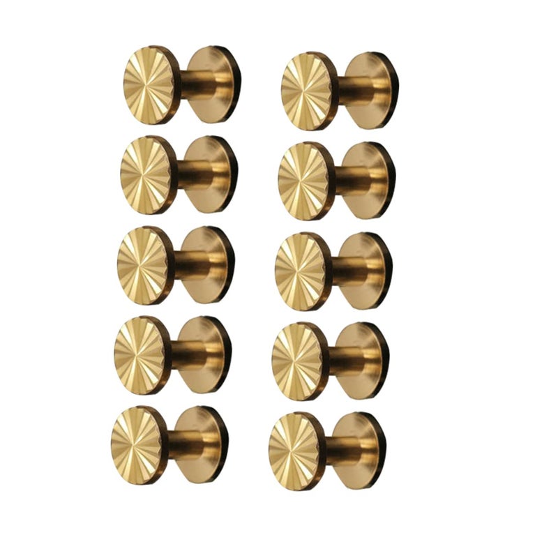 MAGICLULU 10pcs Brass Sunflower Screw Rivets for Leather Craft Flat Fasteners for Belt and Harness DIY Sturdy Sunflower Nail Rivets (10x4x7mm) - Image 1