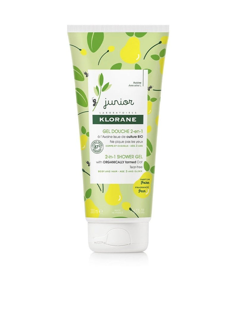 Klorane Shower Gel Hair u0026 Body Pear 200ml - Image 1