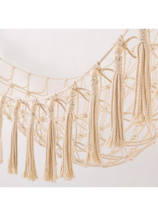 YKBU Stuffed Animals Hammock Corner Hanging Net with Wooden Beads Macrame Stuffed Animal Storage Ideas Plush Holder Toy Organizer for Boho Nursery Playroom Bedroom Kids Room Decor (cream, X-Large) - Image 4