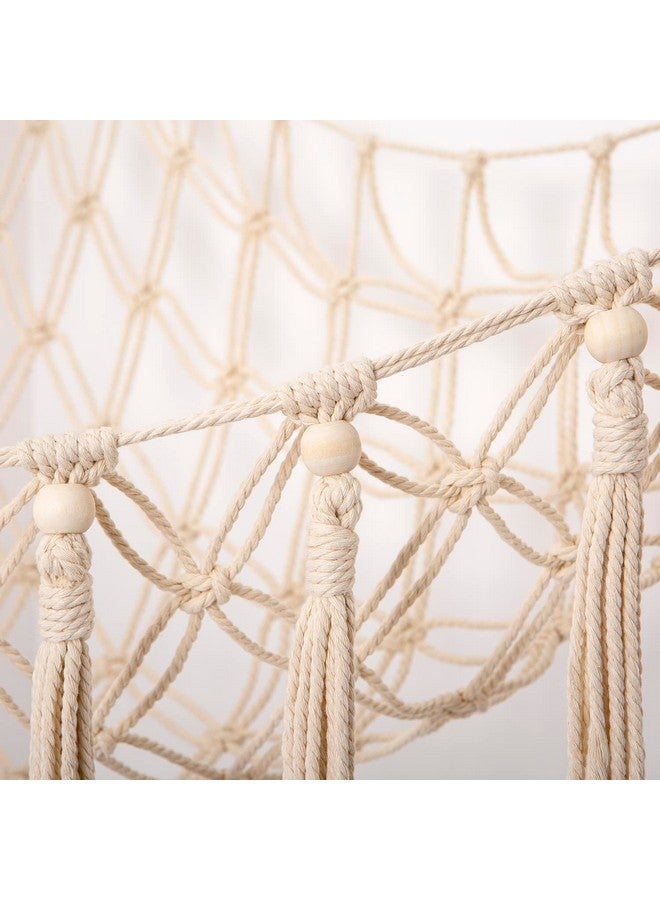 YKBU Stuffed Animals Hammock Corner Hanging Net with Wooden Beads Macrame Stuffed Animal Storage Ideas Plush Holder Toy Organizer for Boho Nursery Playroom Bedroom Kids Room Decor (cream, X-Large) - Image 3
