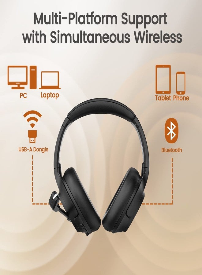 EKSA Wireless Headset with Mic for Work, Bluetooth 5.0 Headset with AI-Powered Noise Cancelling Microphone - Bluetooth Wireless Headphones with Mic for Work/PC/Laptop/Computer/Office/Zoom - Image 3