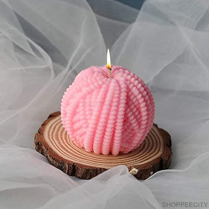 Shoppeecity 3D Wool Yarn Ball Candle Mold I Magic Twisted Rope Ball Silicone Scented Wax Mould I Wool Ball Yarn Bubbles Magic Bun Design Mold for DIY Handmade Chocolate Mousse Dessert Soap Cake Aromatherapy Resin Art Craft Making Home Party Decoration - Image 4