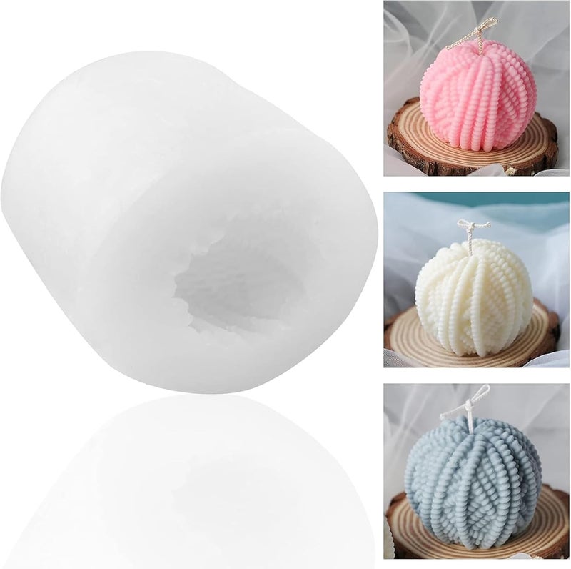 Shoppeecity 3D Wool Yarn Ball Candle Mold I Magic Twisted Rope Ball Silicone Scented Wax Mould I Wool Ball Yarn Bubbles Magic Bun Design Mold for DIY Handmade Chocolate Mousse Dessert Soap Cake Aromatherapy Resin Art Craft Making Home Party Decoration - Image 1