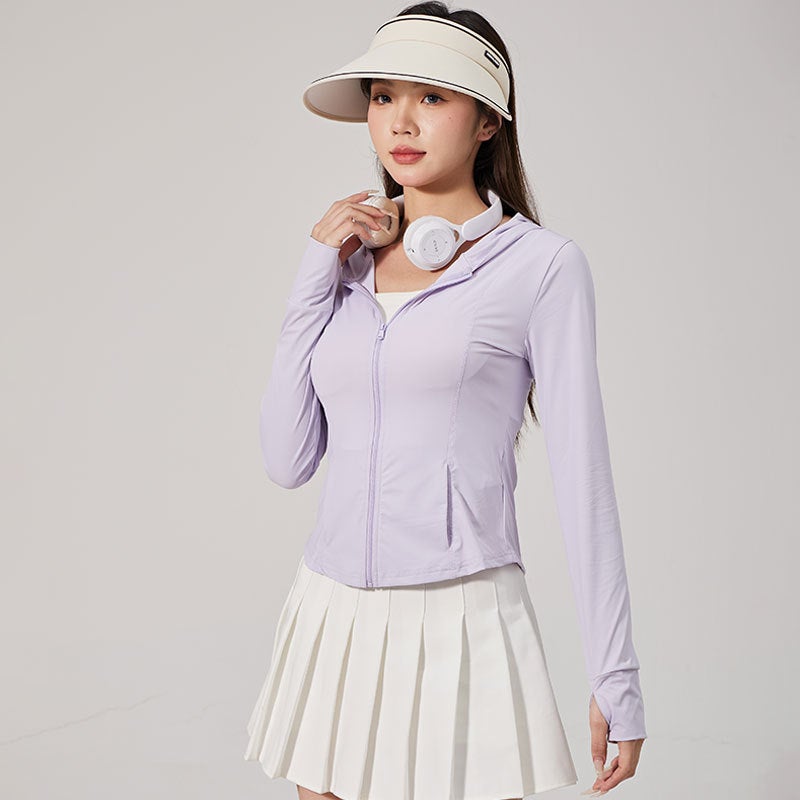 Generic 2024 Summer UV Protection Breathable Skin Coat Hooded purple