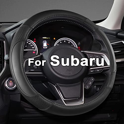 GIANT PANDA Customized Auto Steering Wheel Cover for Subaru Forester, Car Steering Wheel Cover for Subaru Outback and Crosstrek - Solid Black - Image 1