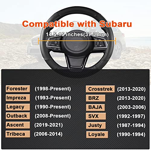GIANT PANDA Customized Auto Steering Wheel Cover for Subaru Forester, Car Steering Wheel Cover for Subaru Outback and Crosstrek - Solid Black - Image 3