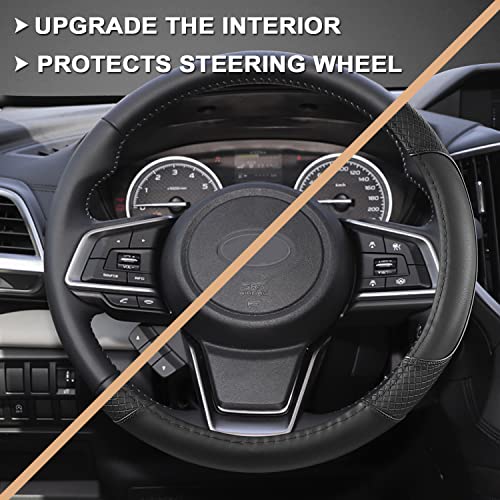 GIANT PANDA Customized Auto Steering Wheel Cover for Subaru Forester, Car Steering Wheel Cover for Subaru Outback and Crosstrek - Solid Black - Image 5