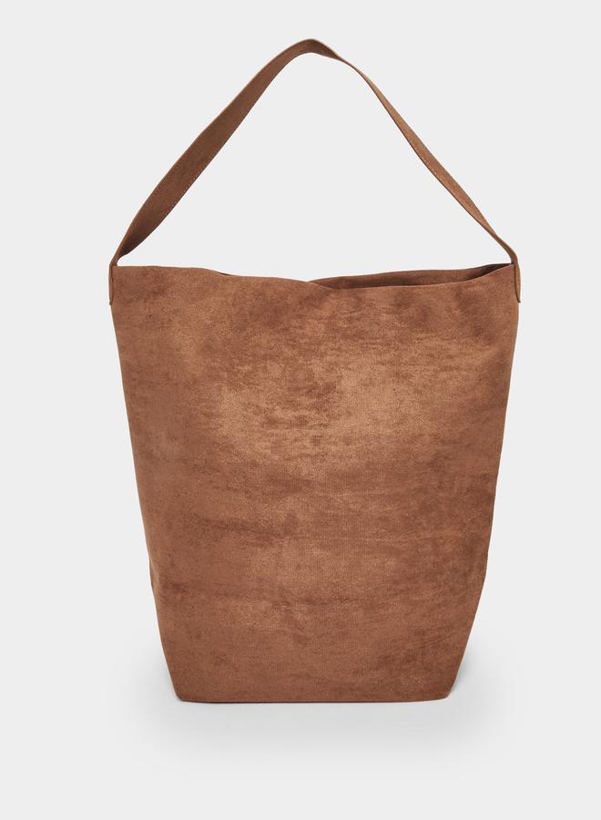 Styli Brown Suede Look Bucket Bag - Image 2