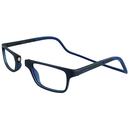 clic نظارات قراءة مغناطيسية من CliC للرجال أو النساء، حزام قابل للطي ناعم، نظارات كمبيوتر، ناشي (S-XL، أزرق داكن، 2.00 تكبير) - Image 1
