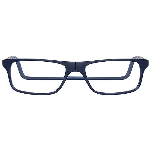 clic نظارات قراءة مغناطيسية من CliC للرجال أو النساء، حزام قابل للطي ناعم، نظارات كمبيوتر، ناشي (S-XL، أزرق داكن، 2.00 تكبير) - Image 2