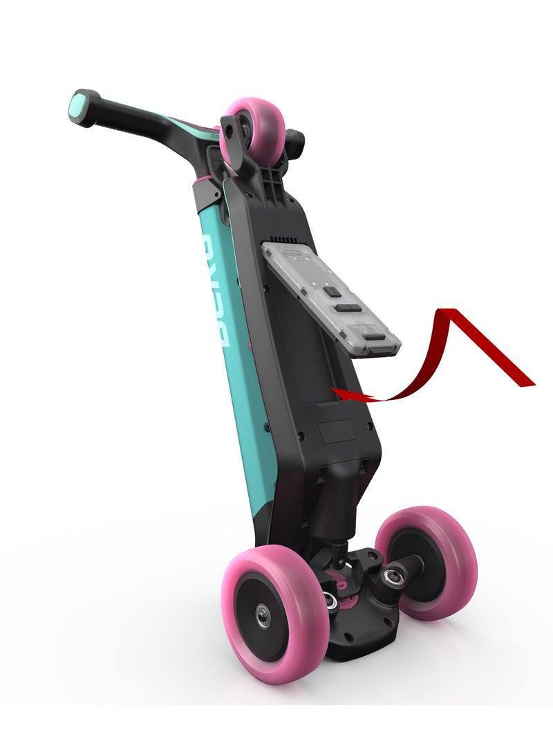 Berg BERG Nexo Foldable LED Scooter - Kid's 3-Wheel Non-Slip Deck, Adjustable Height, Light Up Wheels | Ages 2-12 | Mint - Image 4
