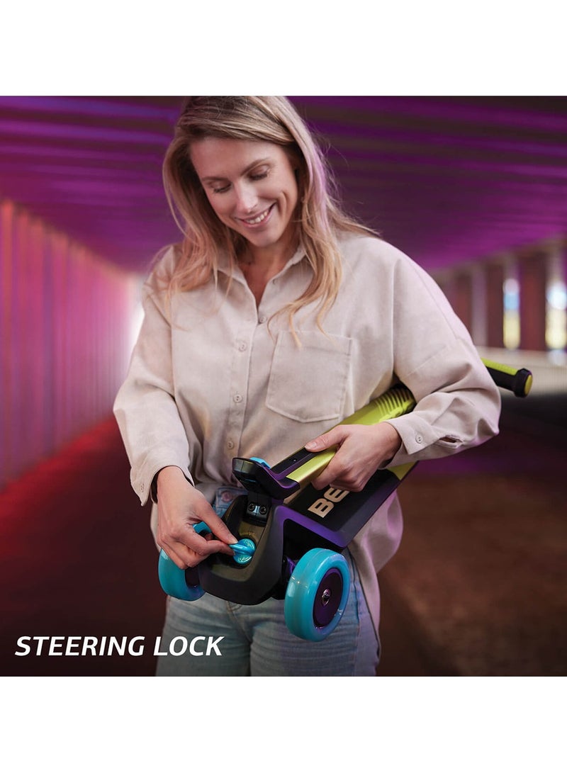 Berg BERG Nexo Foldable LED Scooter - Kid's 3-Wheel Non-Slip Deck, Adjustable Height, Light Up Wheels | Ages 2-12 | Mint - Image 5