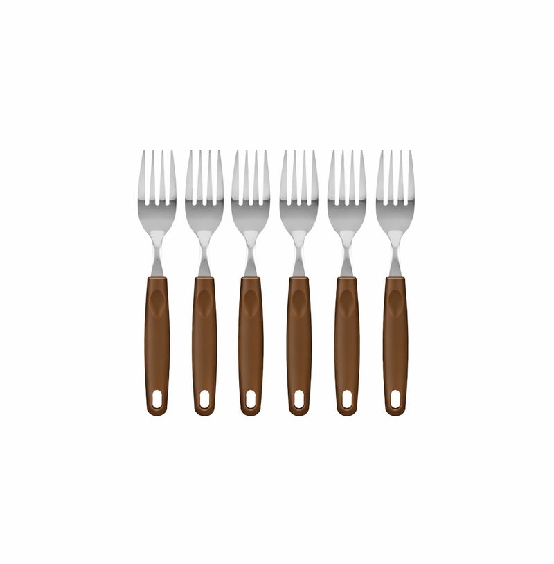 ديسينت ديسنت بيغ فورك سِت أوف 6 | ستينلس ستيل فوركس | إيرغونومِك هاندل | ميرر فينيش | هيفي ديوتي تيبل فورك سِت فور هوم، كيتشن، ريستورانت، ديش واشر سيف - Image 1