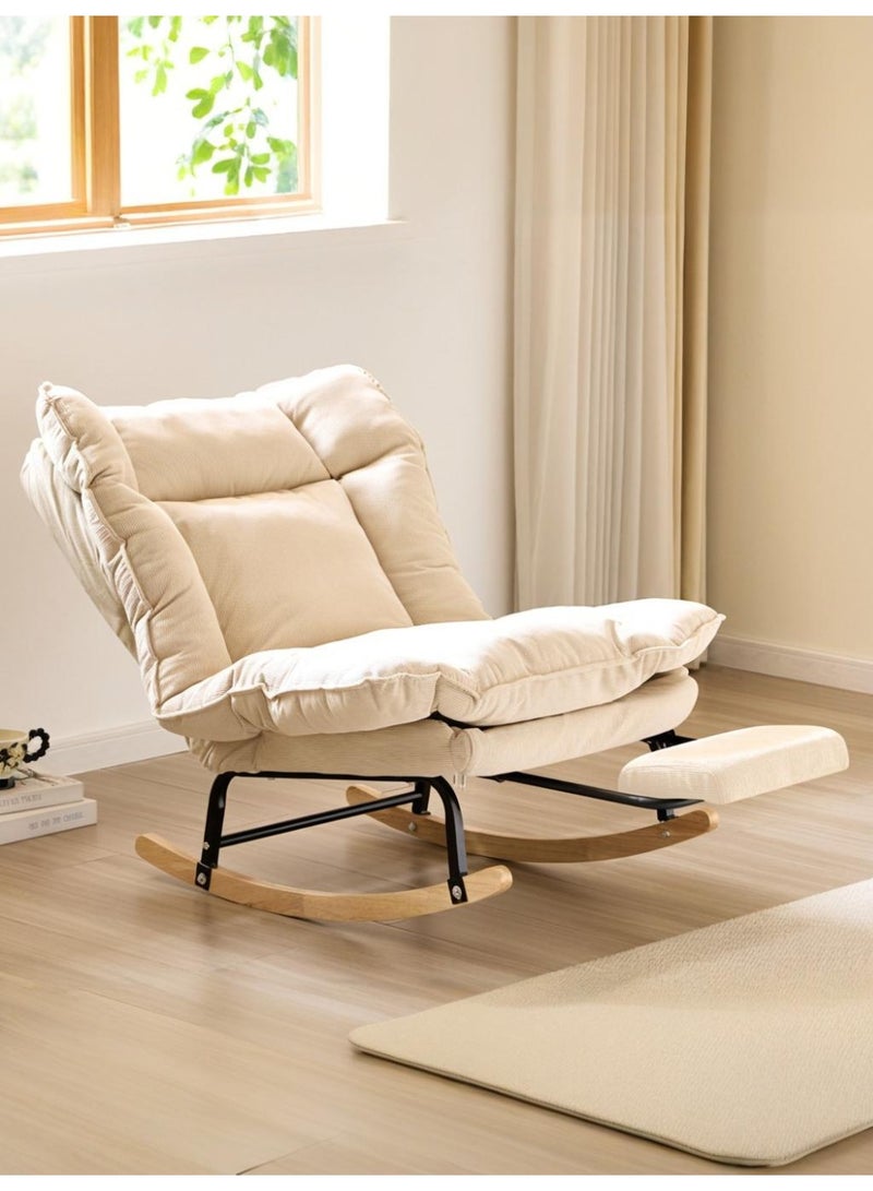 WALALLA Rocking Accent Chair with Adjustable Backrest, Upholstered Leisure Chair with Metal Frame and Wide Seat, Ergonomic Relaxing Rocker for Living Room, Bedroom, Balcony and Reading Corner - Image 1