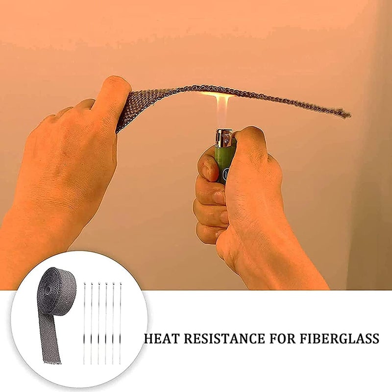 Foneso Black Exhaust Heat Wrap, 2" x 33' with Stainless Steel Ties - Image 4