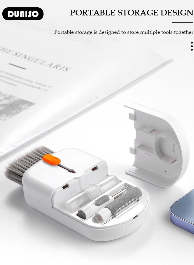 DUNISO 10 in 1 Electronics Cleaning Kit, Multifunctional Cleaning Kit for Keyboard, Portable Cleaning Kit for Computers, Cleaning Soft Brush Tool for Camera and Bluetooth Headset, Stentable Cleaner Kit for All Types of Cell Phones and Computers (Detergent not included) - Image 5