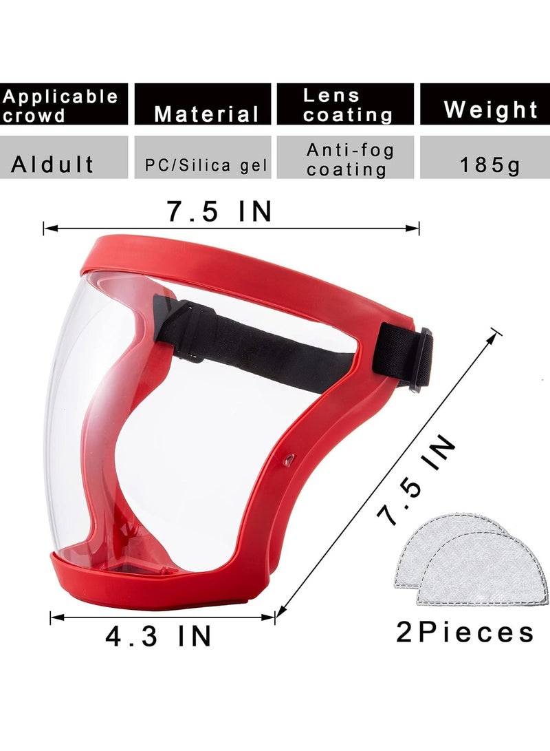 Excefore درع وجه مضاد للضباب فائق الحماية، درع وجه شفاف كامل للوجه للرجال والنساء، حماية للعين، الأنف، والفم قابلة لإعادة الاستخدام - Image 2